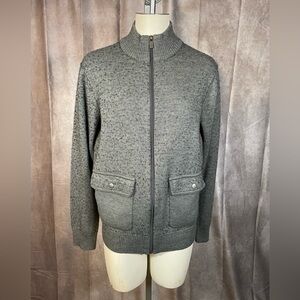 MICHAEL Michael Kors Men’s Gray Wool Mock Neck Zip Up Sweater- Size Medium